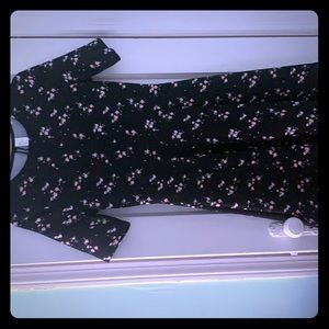 Flowered black dress